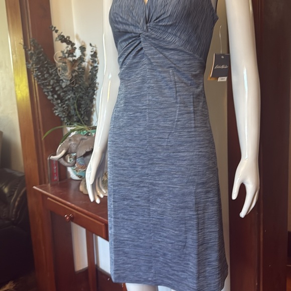 NWT Eddie Bauer size small Elegant Gray Sleeveless Dress - Picture 3 of 5
